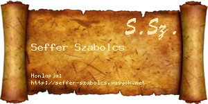Seffer Szabolcs névjegykártya