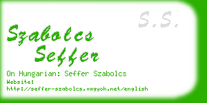 szabolcs seffer business card